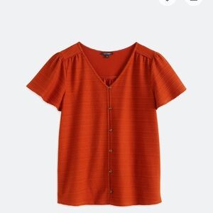 💗PAPERMOON Short Sleeve Button Front Knit Top